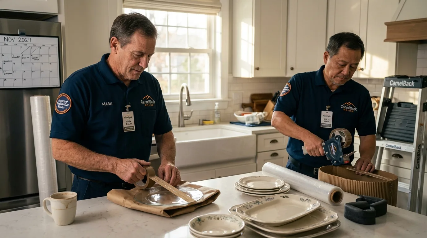 Professional crew packing kitchen dishware in Morenci, AZ